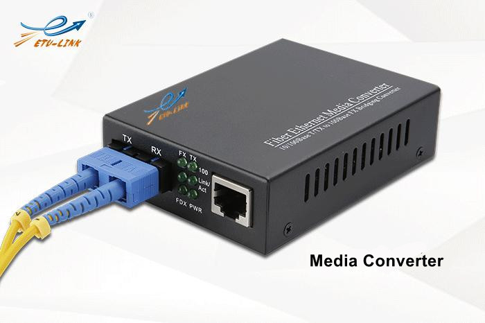 What is the difference between a built-in power supply and an external power supply fiber optic media converter