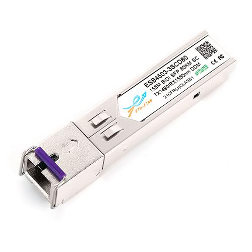 155Mbps SFP Bi-Directional Transceiver, 80KM Reach Tx1490nm/Rx1550nm