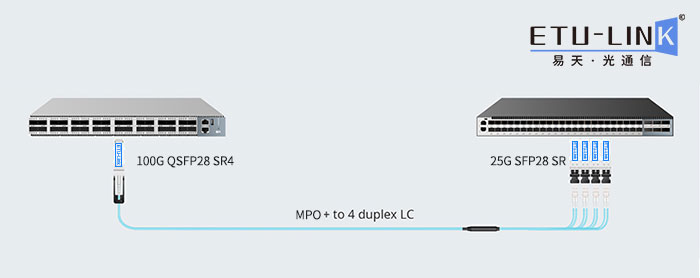 Analyze the 100G QSFP28 SR4 branch solution from the perspective of cost and networking flexibility