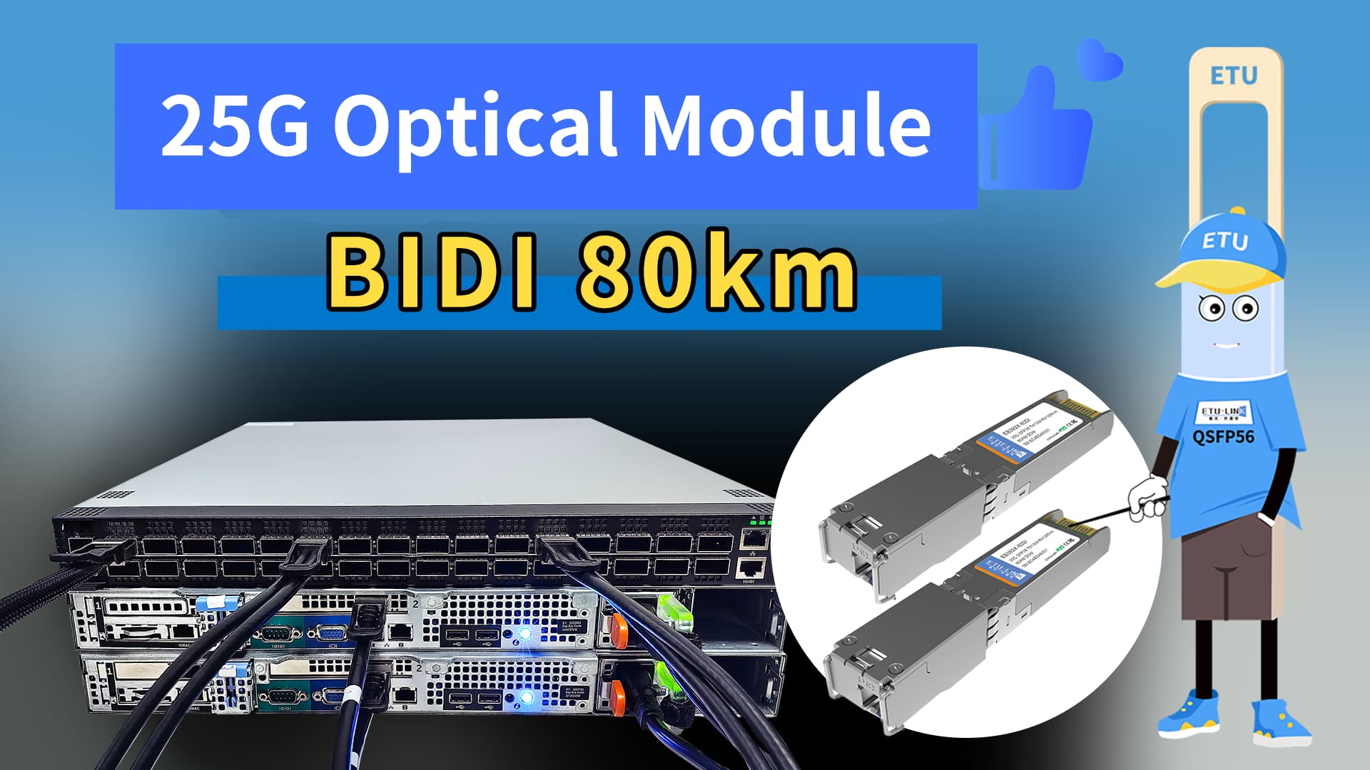 25G BIDI 80km Optical Module Single Fiber Long Reach